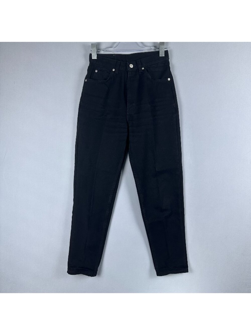 Jordache Basics Jeans Size 6 Black 100% Cotton Tapered Leg High Rise USA-Made
